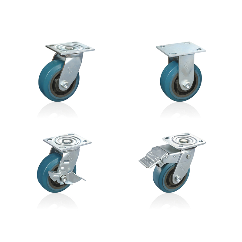 C550 CASTER ស្នូលប្លាស្ទិក PU កង់ Elastic